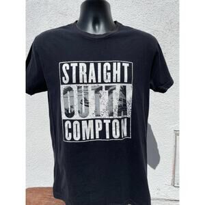 Black “Straight Outta Compton” Graphic Tee Hip-Hop Shirt